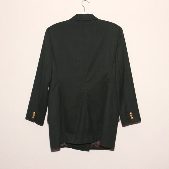 Vintage Valerie Stevens Green Long Wool Blazer Size 12 Double Breasted - Picture 2 of 10